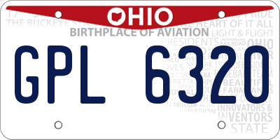 OH license plate GPL6320
