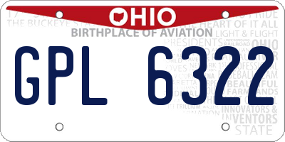 OH license plate GPL6322
