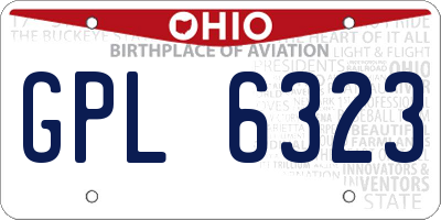 OH license plate GPL6323