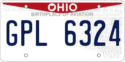 OH license plate GPL6324