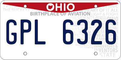 OH license plate GPL6326