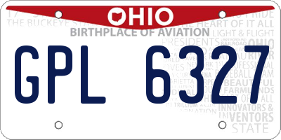 OH license plate GPL6327