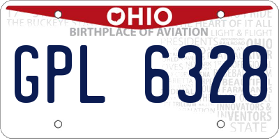 OH license plate GPL6328