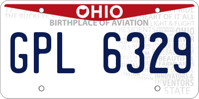 OH license plate GPL6329