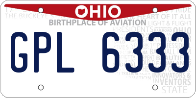 OH license plate GPL6333