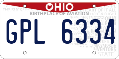 OH license plate GPL6334