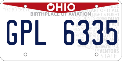 OH license plate GPL6335
