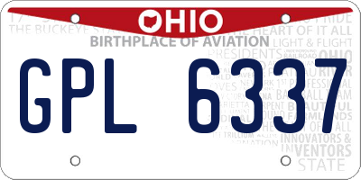 OH license plate GPL6337