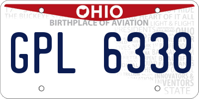 OH license plate GPL6338