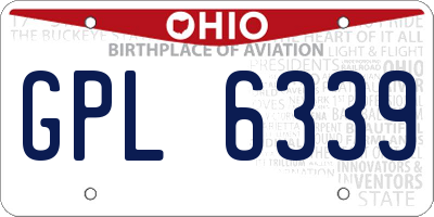 OH license plate GPL6339