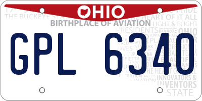 OH license plate GPL6340