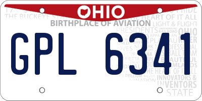OH license plate GPL6341