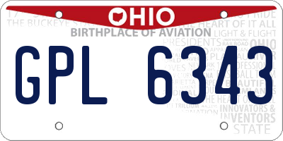 OH license plate GPL6343