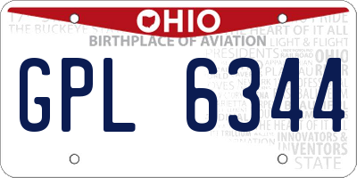 OH license plate GPL6344