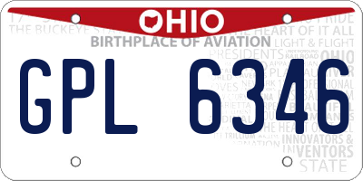 OH license plate GPL6346