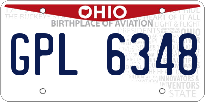 OH license plate GPL6348