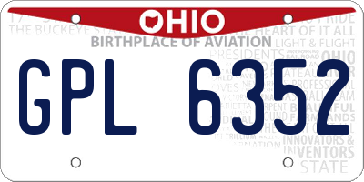 OH license plate GPL6352