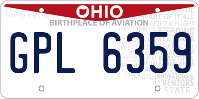 OH license plate GPL6359