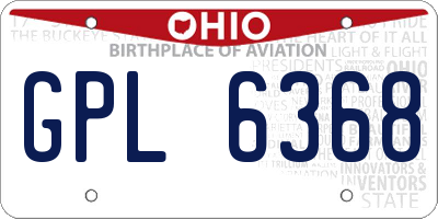 OH license plate GPL6368