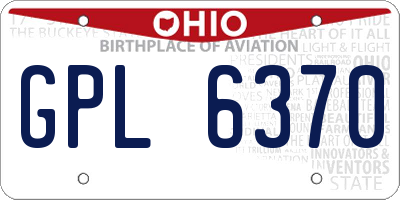 OH license plate GPL6370