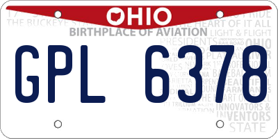 OH license plate GPL6378
