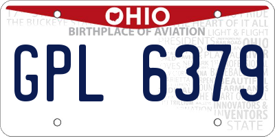 OH license plate GPL6379