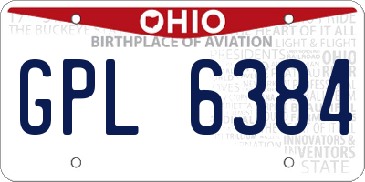 OH license plate GPL6384