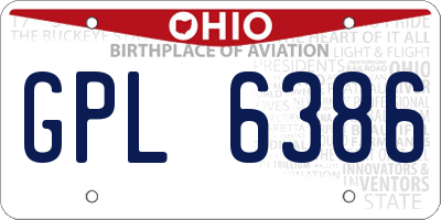 OH license plate GPL6386