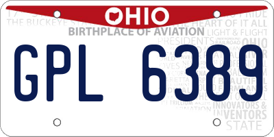 OH license plate GPL6389