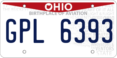 OH license plate GPL6393