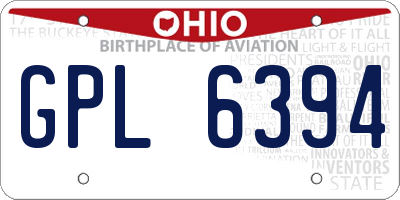OH license plate GPL6394