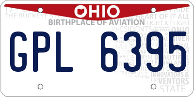 OH license plate GPL6395