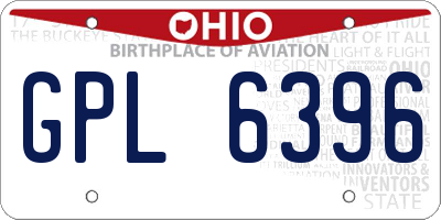 OH license plate GPL6396