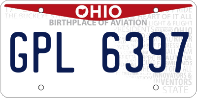 OH license plate GPL6397