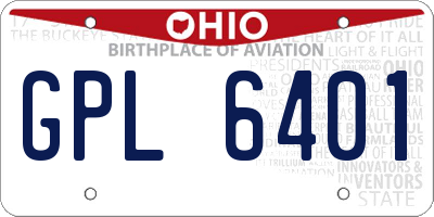 OH license plate GPL6401