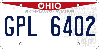 OH license plate GPL6402