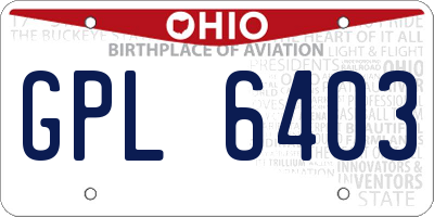 OH license plate GPL6403