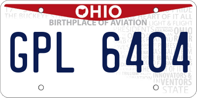 OH license plate GPL6404