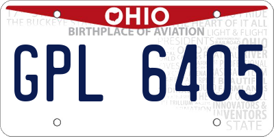 OH license plate GPL6405