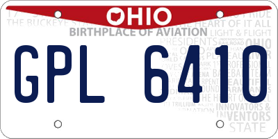 OH license plate GPL6410