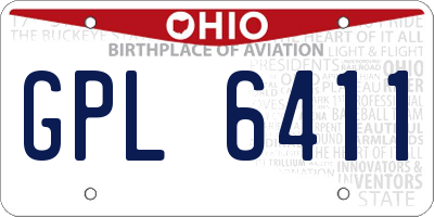 OH license plate GPL6411