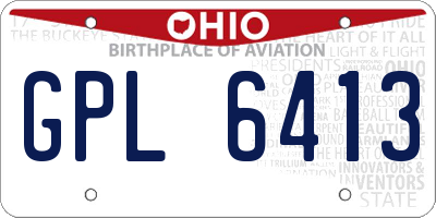 OH license plate GPL6413