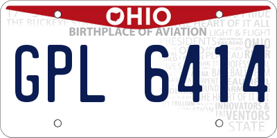 OH license plate GPL6414