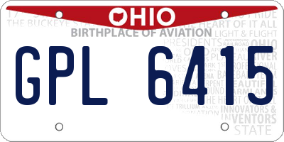 OH license plate GPL6415