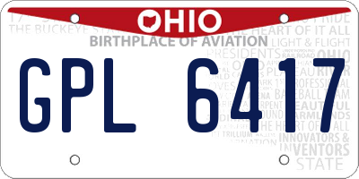 OH license plate GPL6417