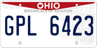 OH license plate GPL6423