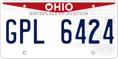 OH license plate GPL6424