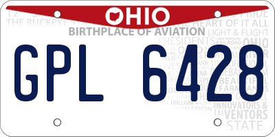 OH license plate GPL6428