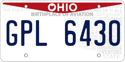 OH license plate GPL6430