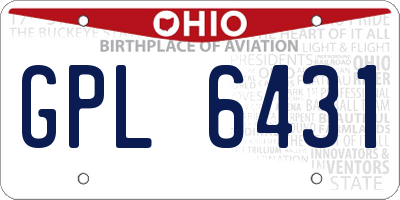 OH license plate GPL6431